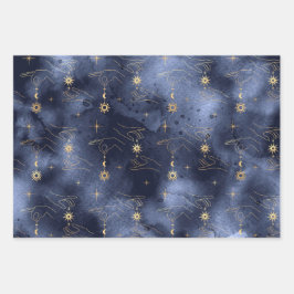 Blush und Marine Geschenkpapier Set