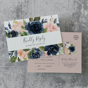 Blush und Marine White Menu Choice UAWG Postcard Einladungspostkarte