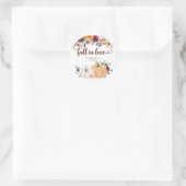 Blush und Marsala Fall Liebe Pumpkin Runder Aufkleber (Tasche)