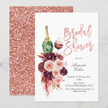 Blush und Marsala Wine Bridal Dusche Einladung