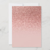 Blush und Rose Gold Ombre Glitzer Save the Date Einladung (Rückseite)