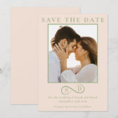 Blush und Sage Infinity Hochzeit Minimalistisch Mo Save The Date (Vorne/Hinten)