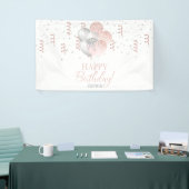 Blush und Silber Ballons Geburtstag Banner (Messeveranstaltung)