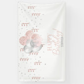 Blush und Silber Ballons Geburtstag Banner (Vertikal)