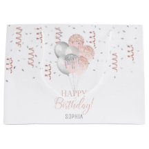 Blush und Silberne Luftballons Geburtstag