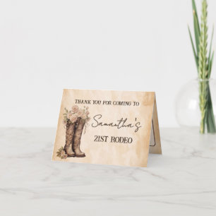 Blush und Stiefel 21. Geburtstag Danke Karte