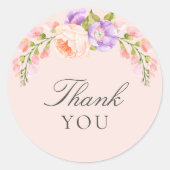 Blush und Violet Blütendusche Runder Aufkleber (Vorderseite)