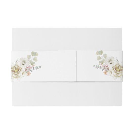 Blush Vanilla Peonies und Magnolien Einladungsbanderole (Rückseitenbeispiel)