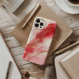 Blush Veil Luxus-Soft-Pink-Wasserfarbe Gold iPhone 16 Hülle
