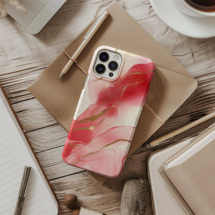 Blush Veil Luxus-Soft-Pink-Wasserfarbe Gold iPhone 16 Hülle