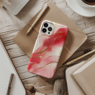 Blush Veil Luxus-Soft-Pink-Wasserfarbe Gold iPhone 16 Hülle