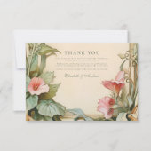 Blush Vine Frame Hochzeit Dankeskarte (Vorderseite)