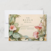 Blush Vine Frame Hochzeit RSVP Karte (Vorderseite)