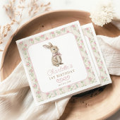 Blush Vintag Rabbit Bunny Geburtstag Willkommen Serviette