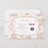 Blush Vintage Patisserie Bakery Business Dankeskarte (Vorderseite)