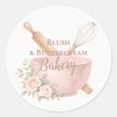 Blush Vintage Patisserie Bakery Business Runder Aufkleber (Vorderseite)