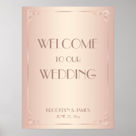 Blush Vintage Wedding Empfang signieren Poster