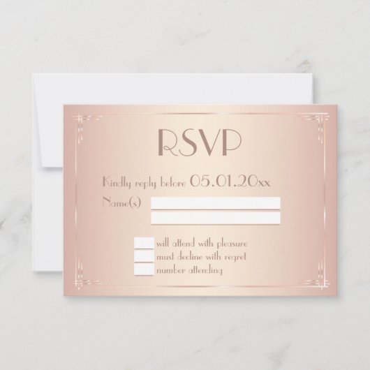Blush Vintage Wedding RSVP Cards Karte (Vorderseite)