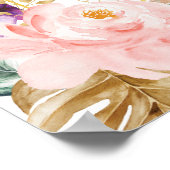 Blush Violet Tropische Blumengrün Hochzeit Poster (Ecke)