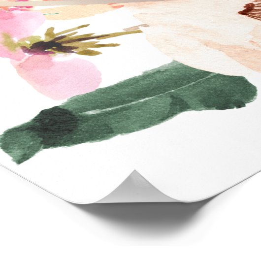 Blush Wappen Brautparty Begrüßungspapier Poster (Ecke)