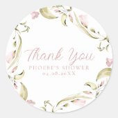 Blush Wassercolor Brautparty Gefallen Runder Aufkleber (Vorderseite)