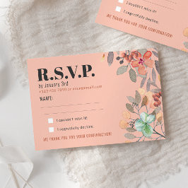 Blush Wasserfarbe Bläserner Eleganter Glam Hochzei RSVP Karte