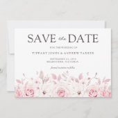 Blush Wasserfarbe Bloral Elegante Hochzeit Save The Date (Vorderseite)