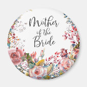 Blush Wasserfarbe Blumenmutter der Braut Magnet (Vorne)