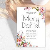 Blush Wasserfarbe Blumenstrauch Grenze Elegante Ho Einladung