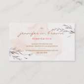 Blush Wasserfarbe botanische ätherische Öle Blätte Visitenkarte (Rückseite)