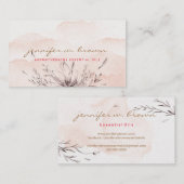 Blush Wasserfarbe botanische ätherische Öle Blätte Visitenkarte (Vorne/Hinten)