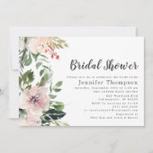 Blush Wasserfarbe Brautparty Einladung (Vorderseite)