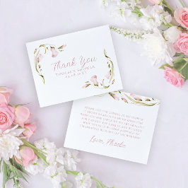 Blush Wasserfarbe Brautparty Flora Flasche Dankeskarte