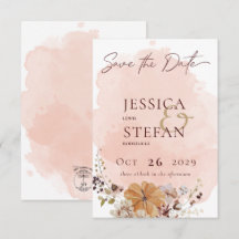 Blush Wasserfarbe Herbst Moderne Hochzeit