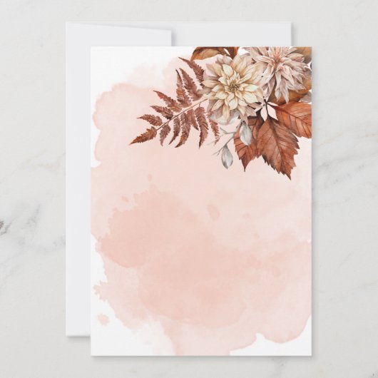 Blush Wasserfarbe Herbst Modernes Brautparty Einladung (Rückseite)