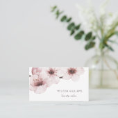 Blush-Wasserfarbe Kirschblüte | QR-Code Visitenkarte (Stehend Vorderseite)