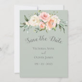 Blush Wasserfarbe Romantische Blumenhochzeit Rette Save The Date (Vorderseite)