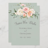 Blush Wasserfarbe Romantische Blumenhochzeit Rette Save The Date (Vorne/Hinten)
