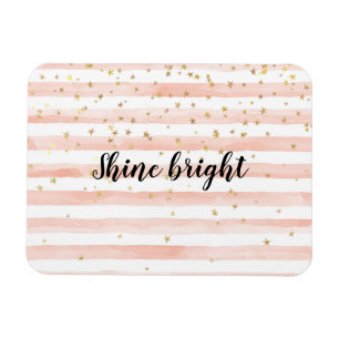 Blush Wasserfarbe Strip Gold Stars Shine Magnet