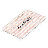 Blush Wasserfarbe Strip Gold Stars Shine Magnet (Linke Seite)
