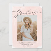 Blush Wasserfarbe Wash 4 Foto Abschluss Ankündigung (Vorderseite)