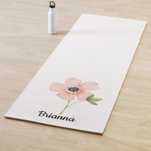 Blush-Wasserfarben-Blume Name Yogamatte (Beispiel)