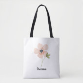 Blush-Wasserfarben-Blumen-Name Tasche (Vorderseite)