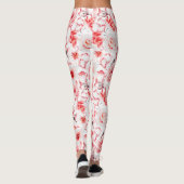 Blush-Wasserfarben-Blumenmuster  Leggings (Rückseite)
