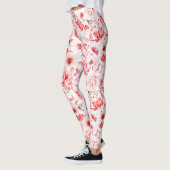 Blush-Wasserfarben-Blumenmuster  Leggings (Links)