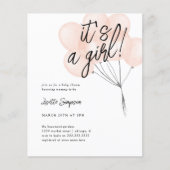 Blush Wasserfarbenballons Girl Baby Dusche (Vorderseite)