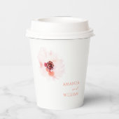 Blush-Wasserfarbenblütenhochzeit Pappbecher (Rückseite)