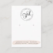 Blush WasserfarbenEarring-Display-Karte Visitenkarte (Vorderseite)
