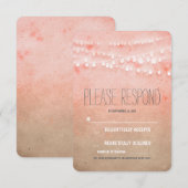 Blush Wasserfarbenfolge Lichtereihe RSVP Karte (Vorne/Hinten)