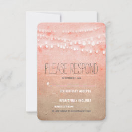Blush Wasserfarbenfolge Lichtereihe RSVP Karte